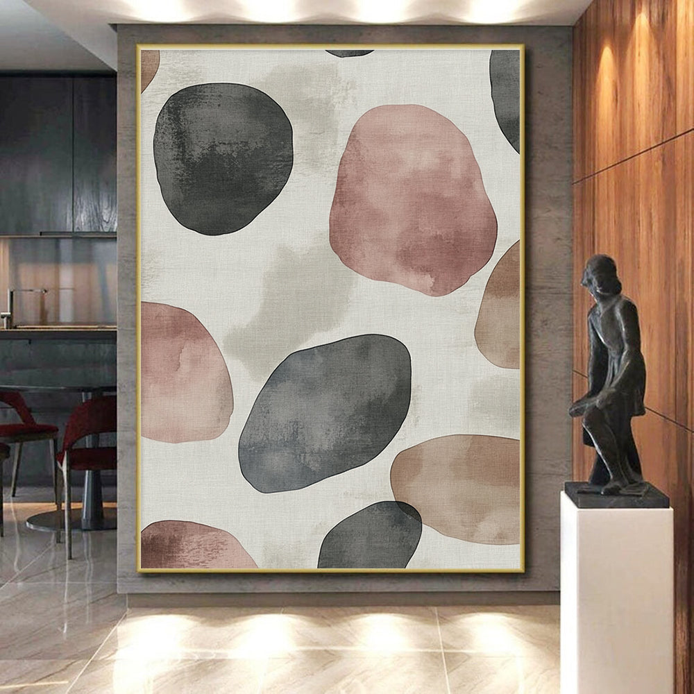 Watercolor - like Polka Dots Abstract Painting with Subtle Softness WINK261