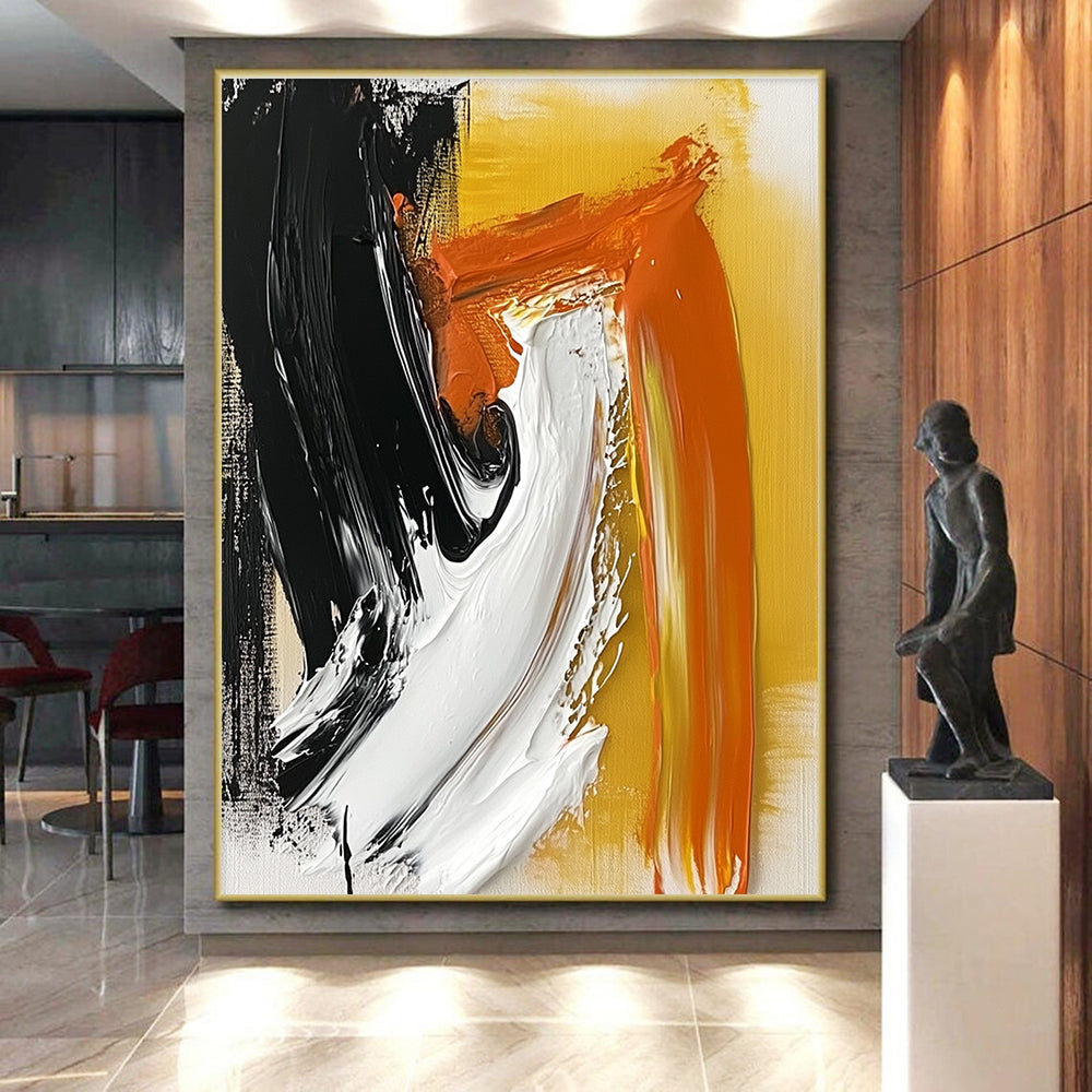 Bold Color Stroke Abstract Painting with Dynamic Contrast WINK816