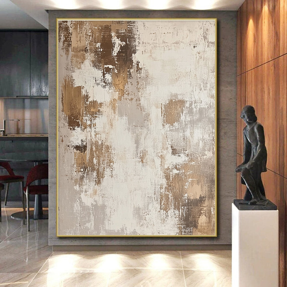 Neutral and Gold Abstract Painting with Subtle Opulence WINK126