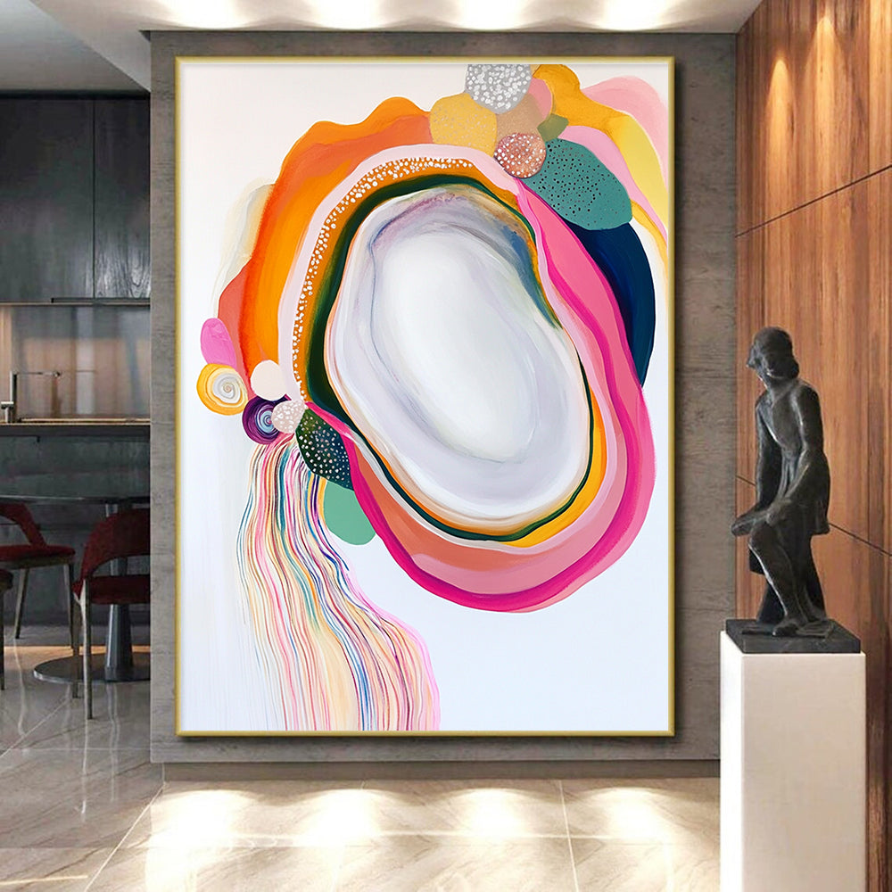 Colorful Gem - like Abstract Painting with Playful Elegance WINK587
