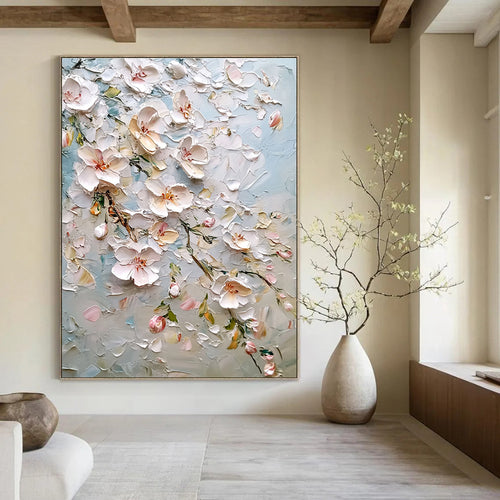 3D Floral Blossom Textured Abstract Painting for Romantic Spaces GAB1410