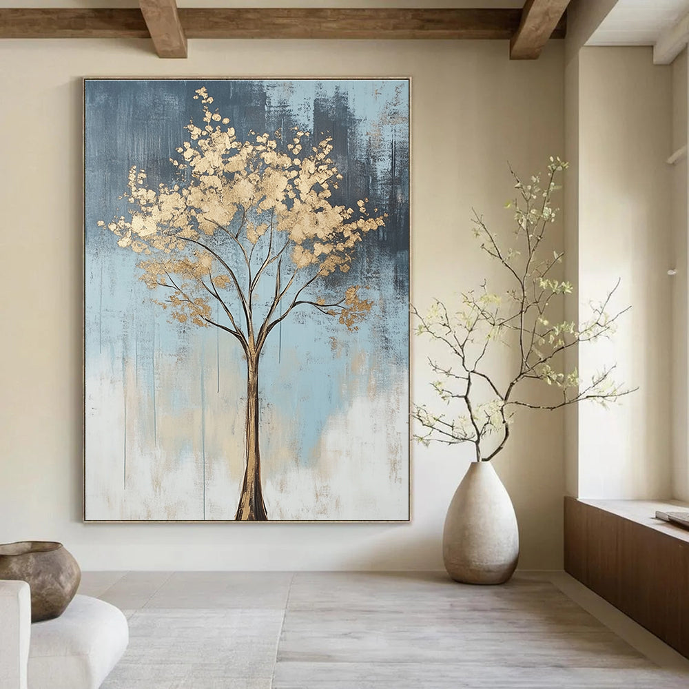 Golden Tree Abstract Painting for Bohemian - Style Living Rooms GAB1255
