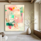 Colorful Collage Abstract Vibrant Mixed - Media Art GAB0356