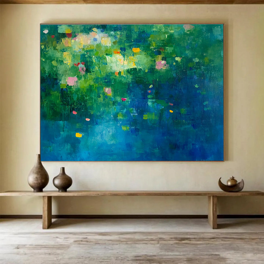 Colorful Garden Abstract Painting with Lush, Imaginative Blooms ABS503