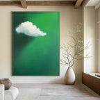 Green Sky with Cloud Painting of Whimsical Serenity GAB0141