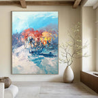 Cyclists in Motion Abstract Painting for Sports - Lover's Man Caves HENG532