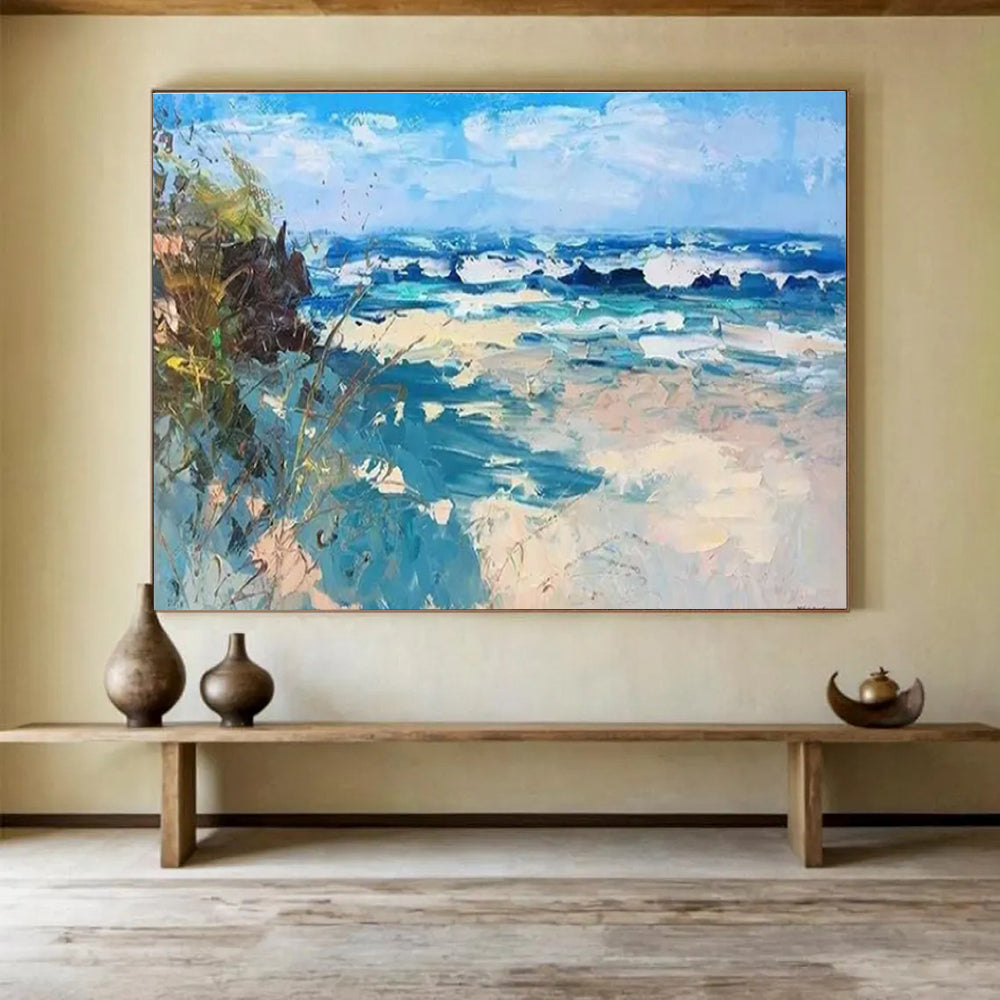 Beach Waves Abstract Painting for Surf Shop Lounges YHT438