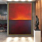 Red and Orange Sunset Abstract Painting with Dramatic Hues WINK863