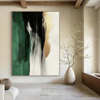 Green and Gold Flow Abstract Painting for Nature - Inspired Offices GAB0851