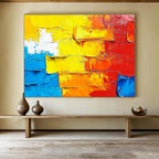 Colorful Impasto Abstract Painting with Rich Textures ABS420