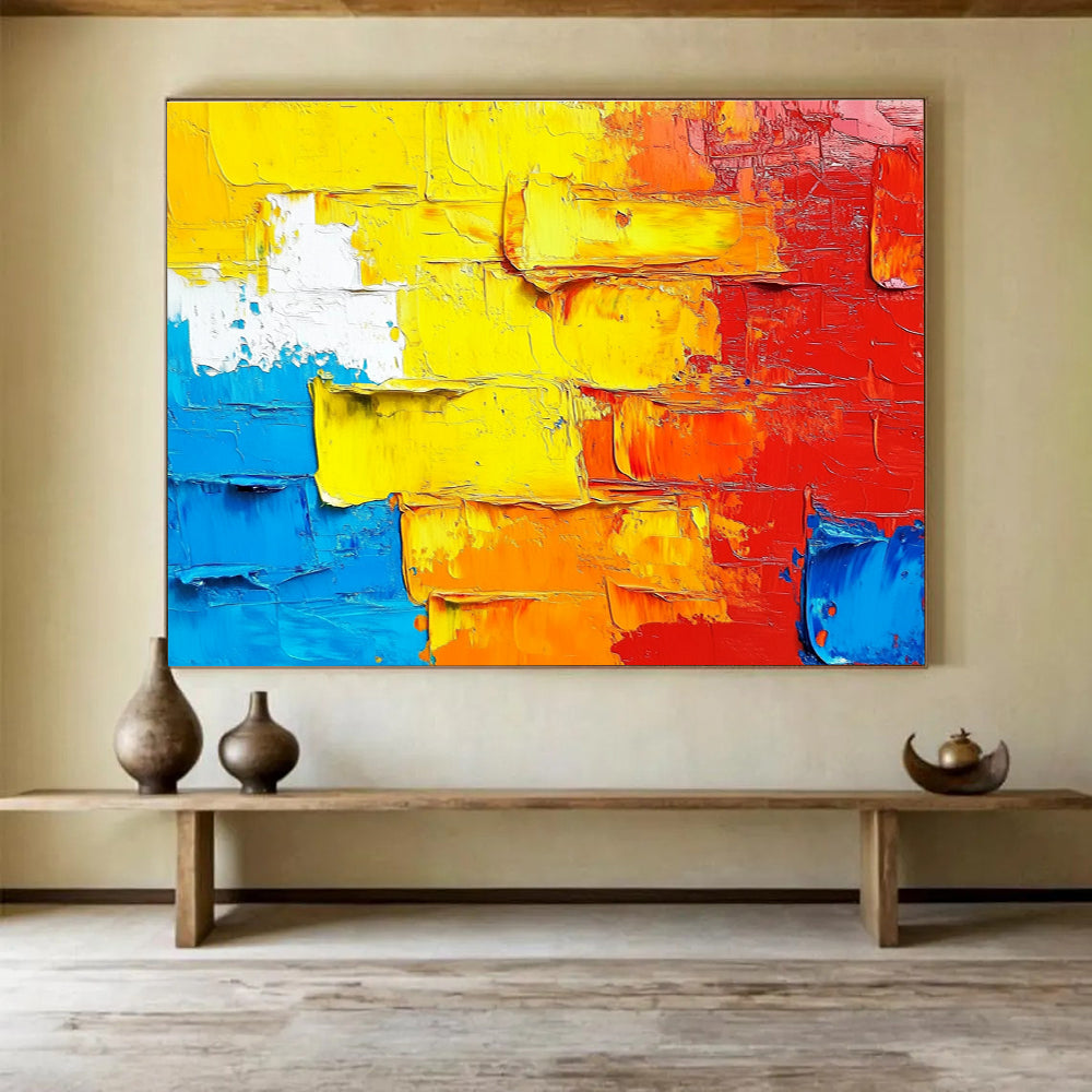 Colorful Impasto Abstract Painting with Rich Textures ABS420