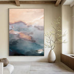 Soft - Hued Cloud Abstract Painting for Coastal - Themed Bedrooms HENG164