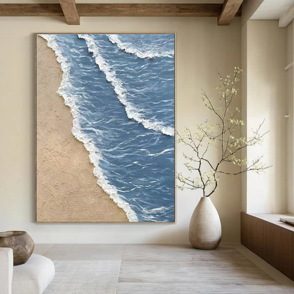 Aerial Beach Wave Abstract Painting for Beach - Lover Homes HENG333