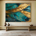 Feather Abstract Painting for Sophisticated Bedroom Retreats YHT298