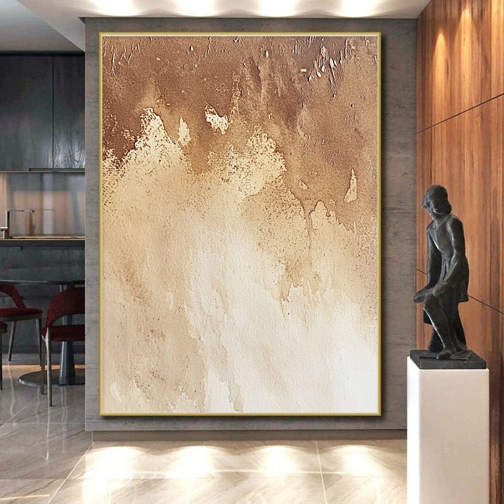 Brown Watercolor Wash Abstract Painting with Subtle Warmth WINK004