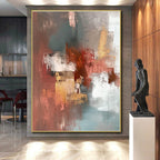 Earth - Toned Abstract Painting with Warm Vibrancy WINK806