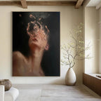Abstract Portrait with Textured Face Painting for Contemporary Art Spaces HENG315