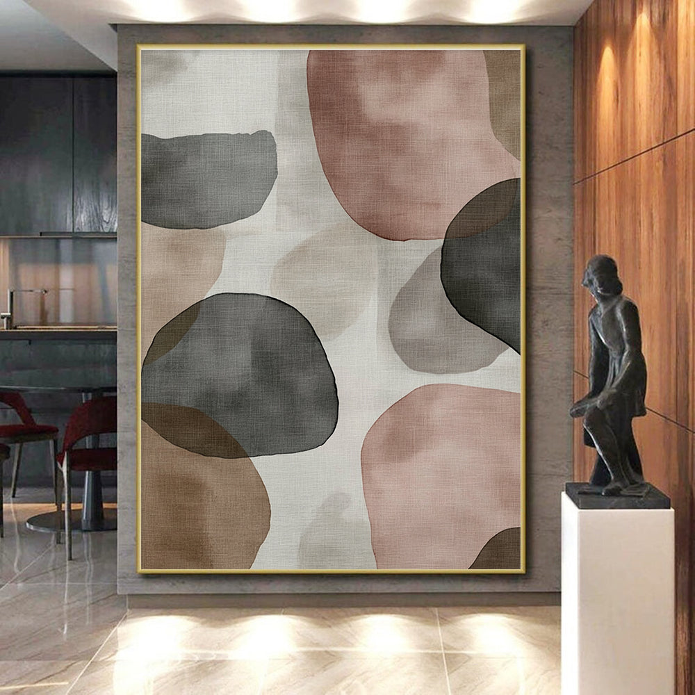 Earth Toned Abstract Shapes Painting with Organic Charm WINK724