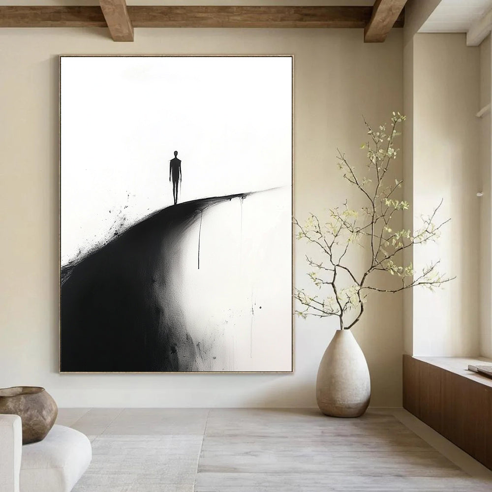 Silhouette on a Hill Abstract Painting for Thoughtful Study Spaces GAB1373