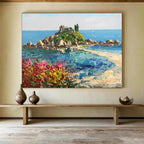 Island Blossom Abstract Painting for Beachfront Home Bedrooms YHT469