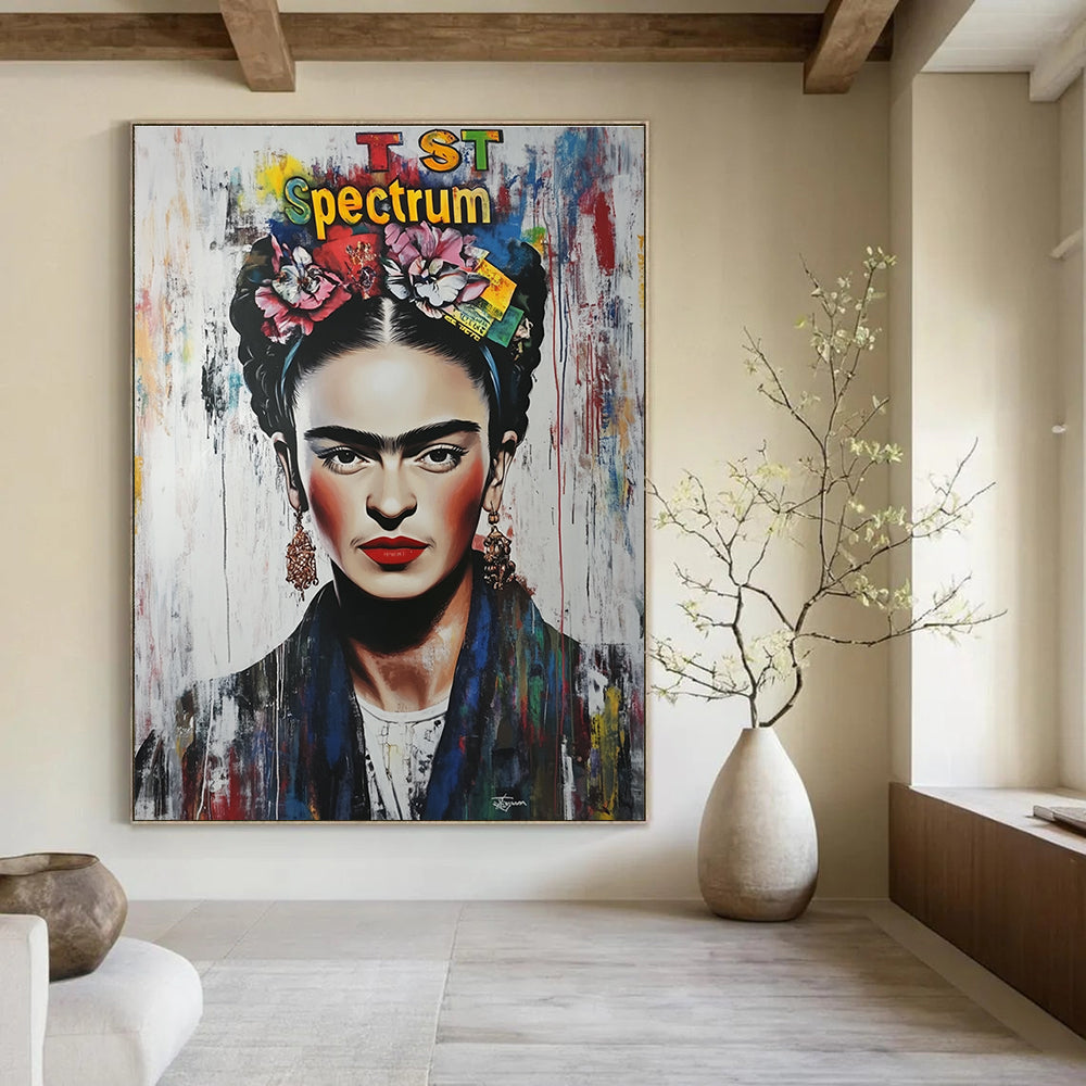 Frida - Inspired Portrait Vibrant Cultural Abstract Painting GAB0280
