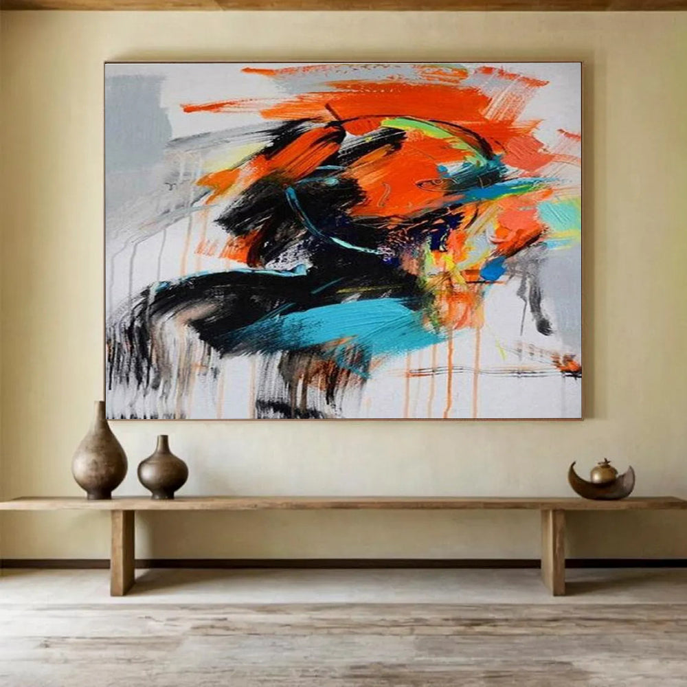 Bold Color Splash Abstract Painting for Art - Inspired Retail Stores YHT287