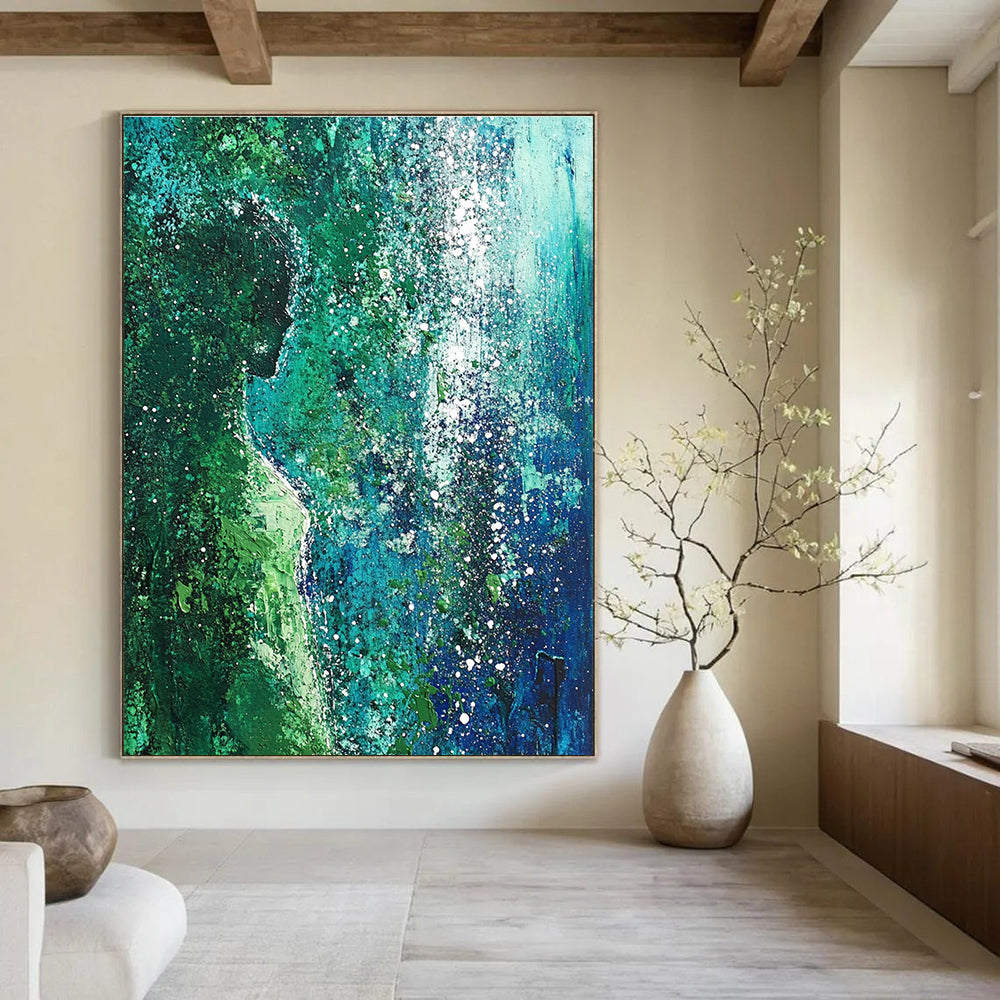 Hidden Figure in Green - Enigmatic Nature Abstract Art GAB0506