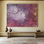 Textured Purple Abstract Painting for Luxury Wine Bars YHT361