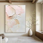 Textured Pink Flower Abstract - Tactile Botanical Abstract Art GAB0513