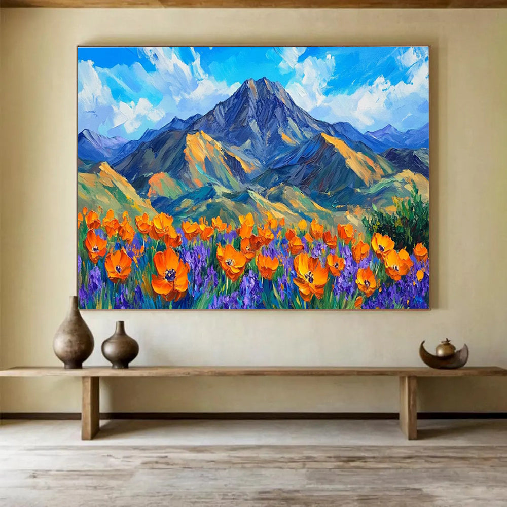 Mountain Poppy Abstract Painting for Outdoor - Enthusiast Bedrooms YHT419