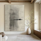Alligator in Stripes Whimsical Minimalist Abstract Painting GAB0341