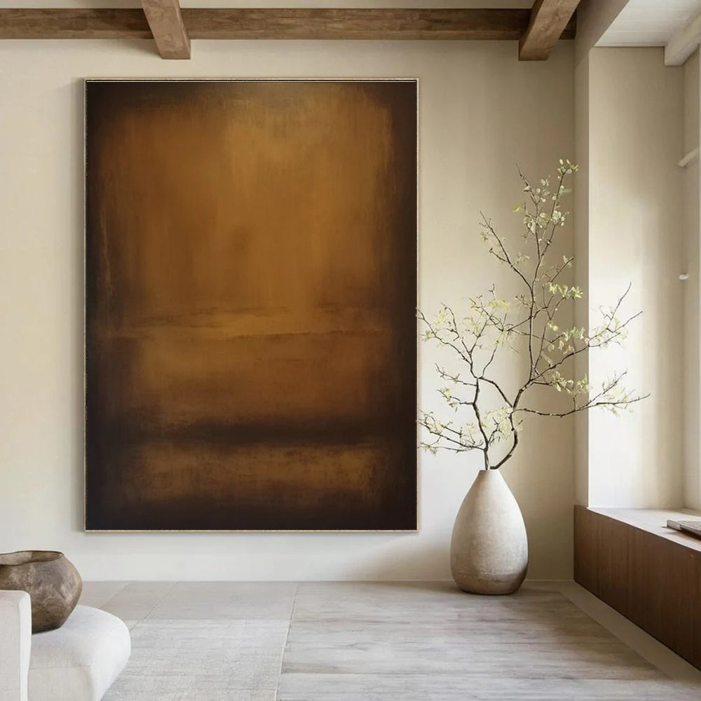 Monochrome Abstract Landscape Painting for Nature - Inspired Retreats HENG372