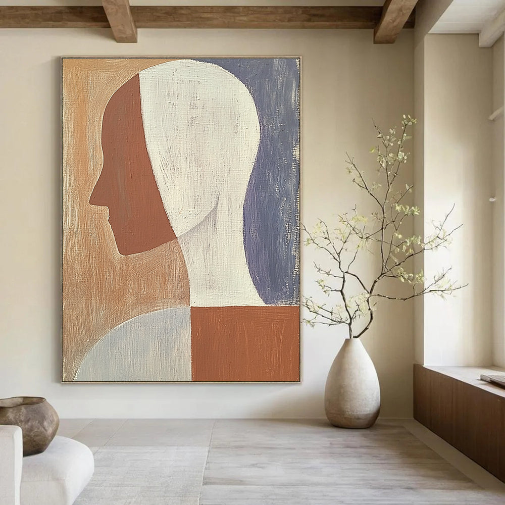Geometric Head Minimalist Abstract Painting for Modern Interiors GAB1416