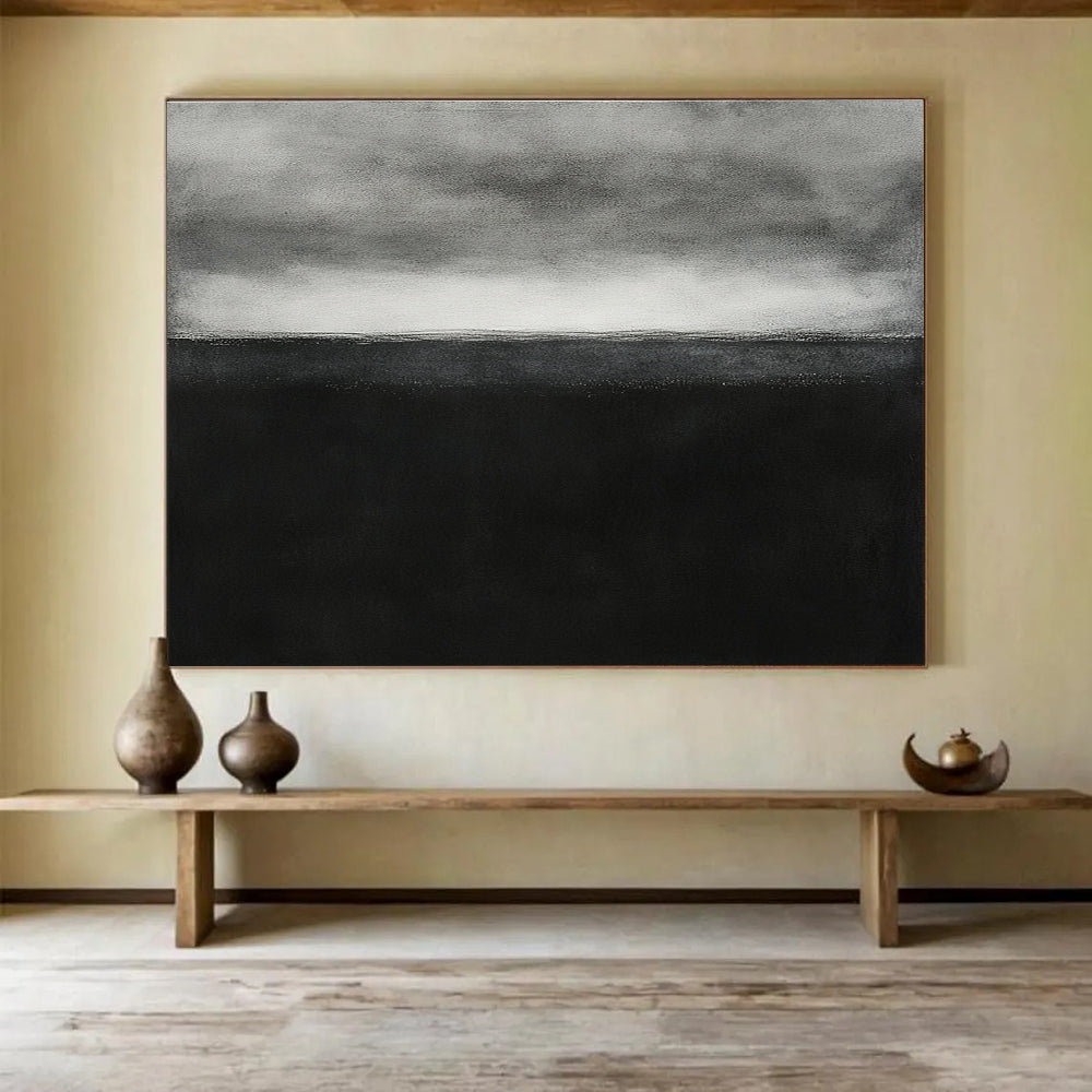 Monochrome Sea Landscape  Dramatic Solitude ABS093