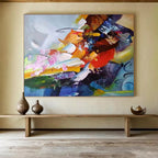 Dynamic Color Fusion Abstract Painting for Modern Art Galleries YHT281