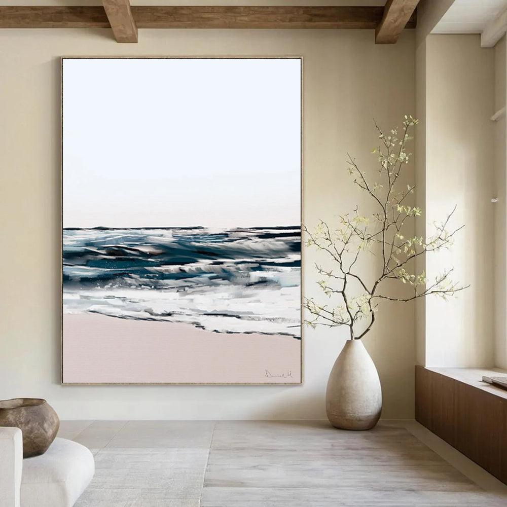 Abstract Coastal Scene Painting for Beachfront Home Living Rooms HENG208