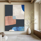 Geometric Color Block Abstract Painting for Modern Office Receptions HENG200