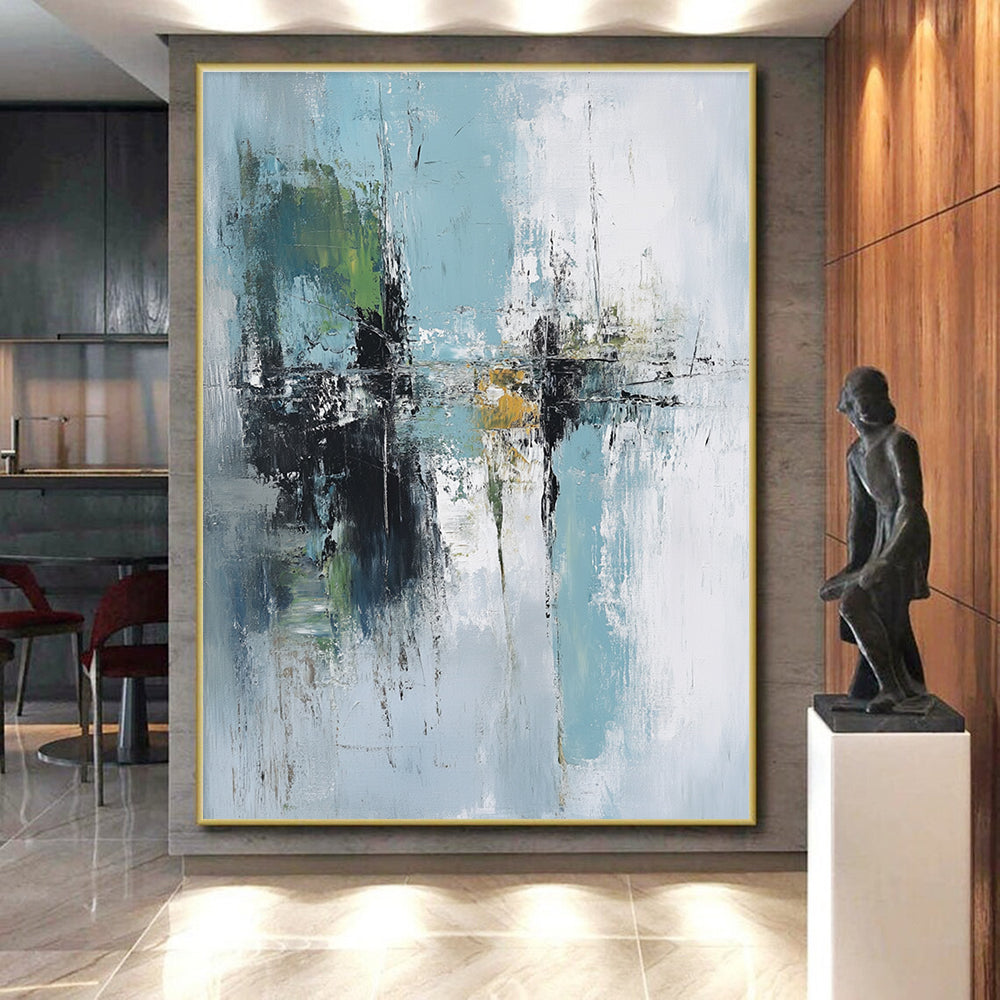 Blue Green Abstract Landscape Painting with Dreamy Atmosphere WINK758