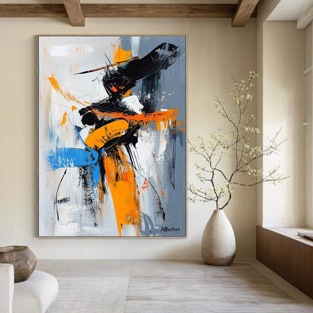 Dynamic Figure Abstract Painting for Modern Dance Studio Entrances GAB1185