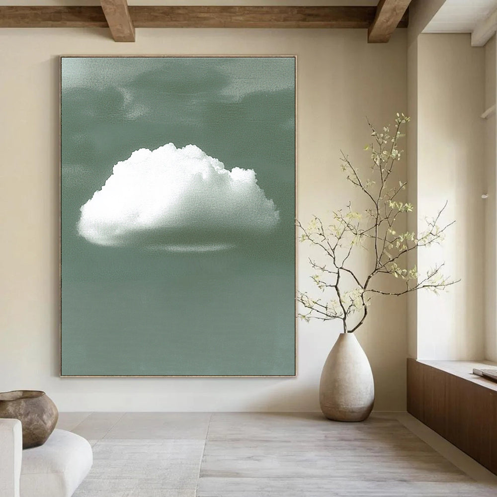 Single White Cloud Minimalist Abstract Painting GAB0351