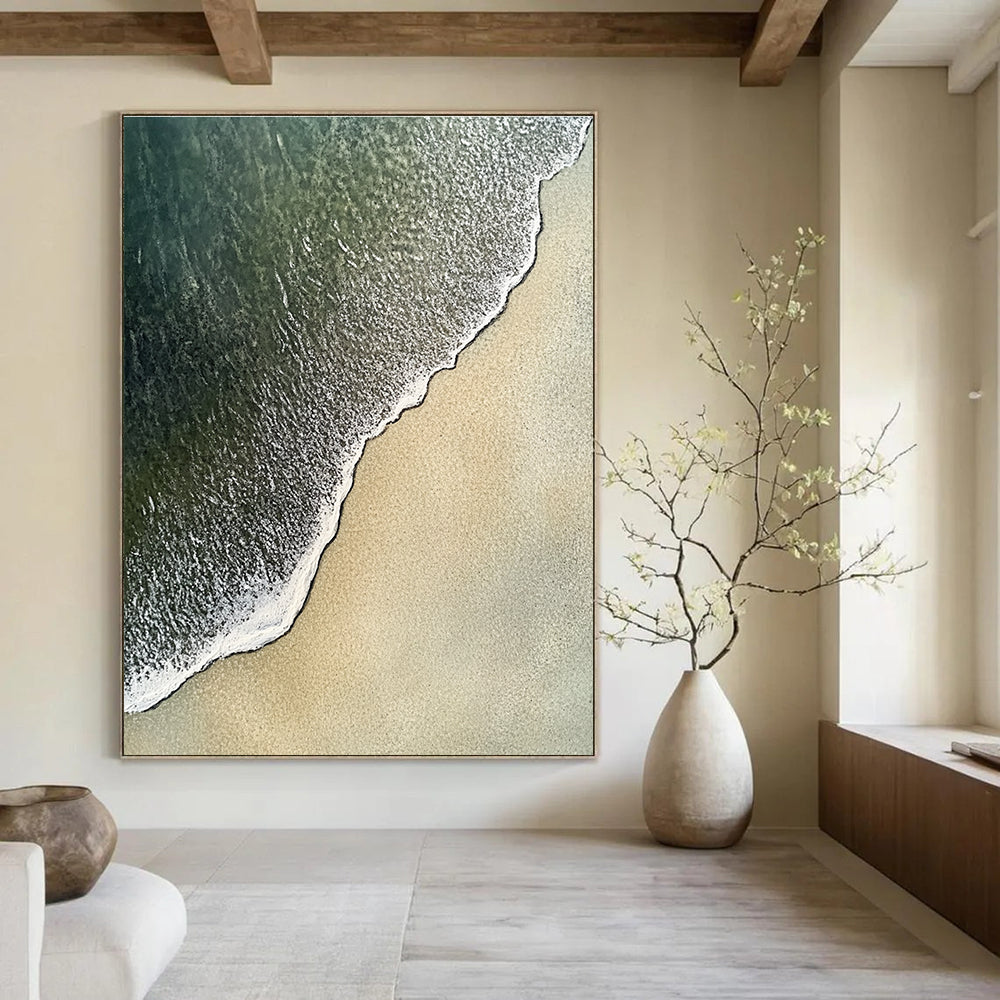 Aerial Beach View Abstract Painting for Coastal Homes GAB1455