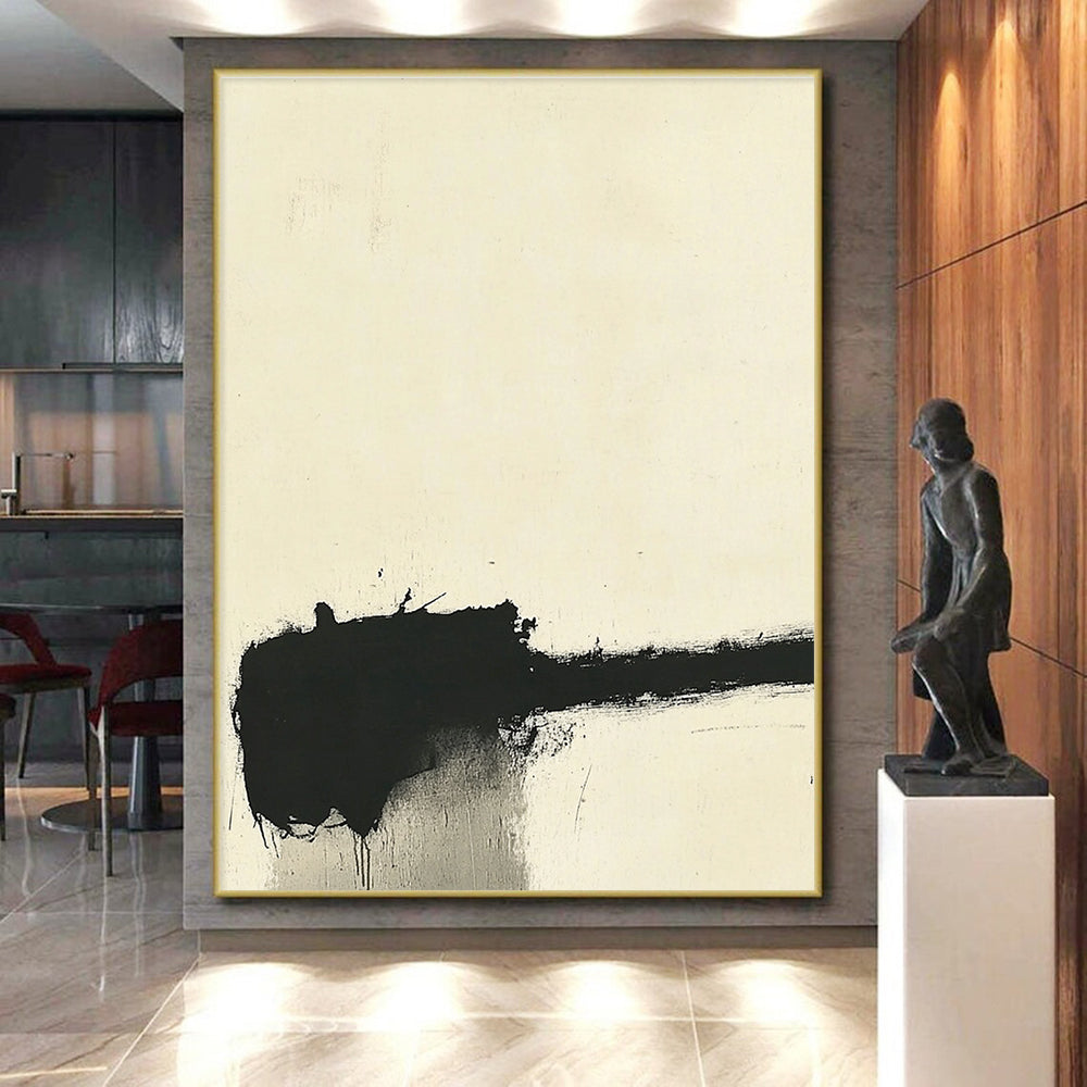 Black and White Mark Abstract Painting with Bold Minimalism WINK148