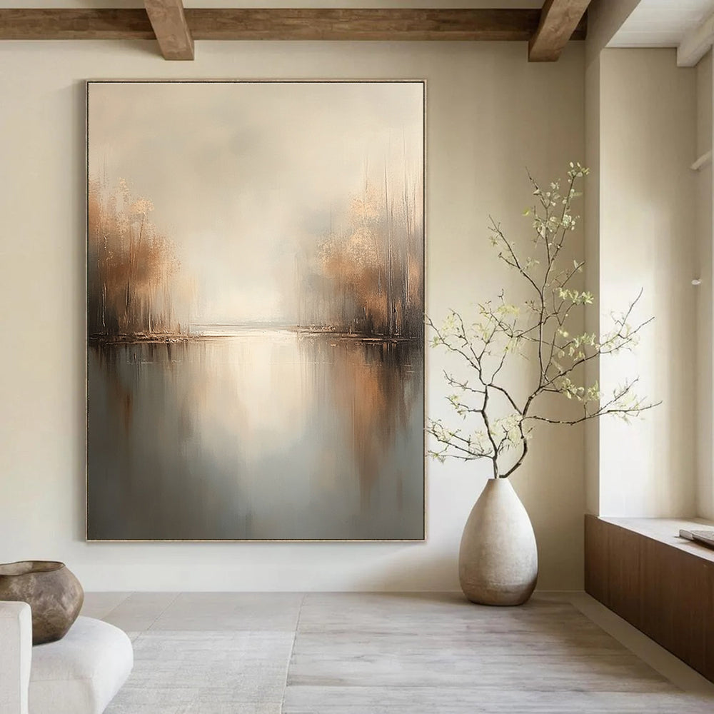 Misty Lake Abstract - Dreamy Forest Water Scene GAB0536
