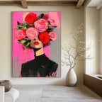 Woman with Floral Headpiece Bold Abstract Painting for Fashion - Forward Spaces GAB1437