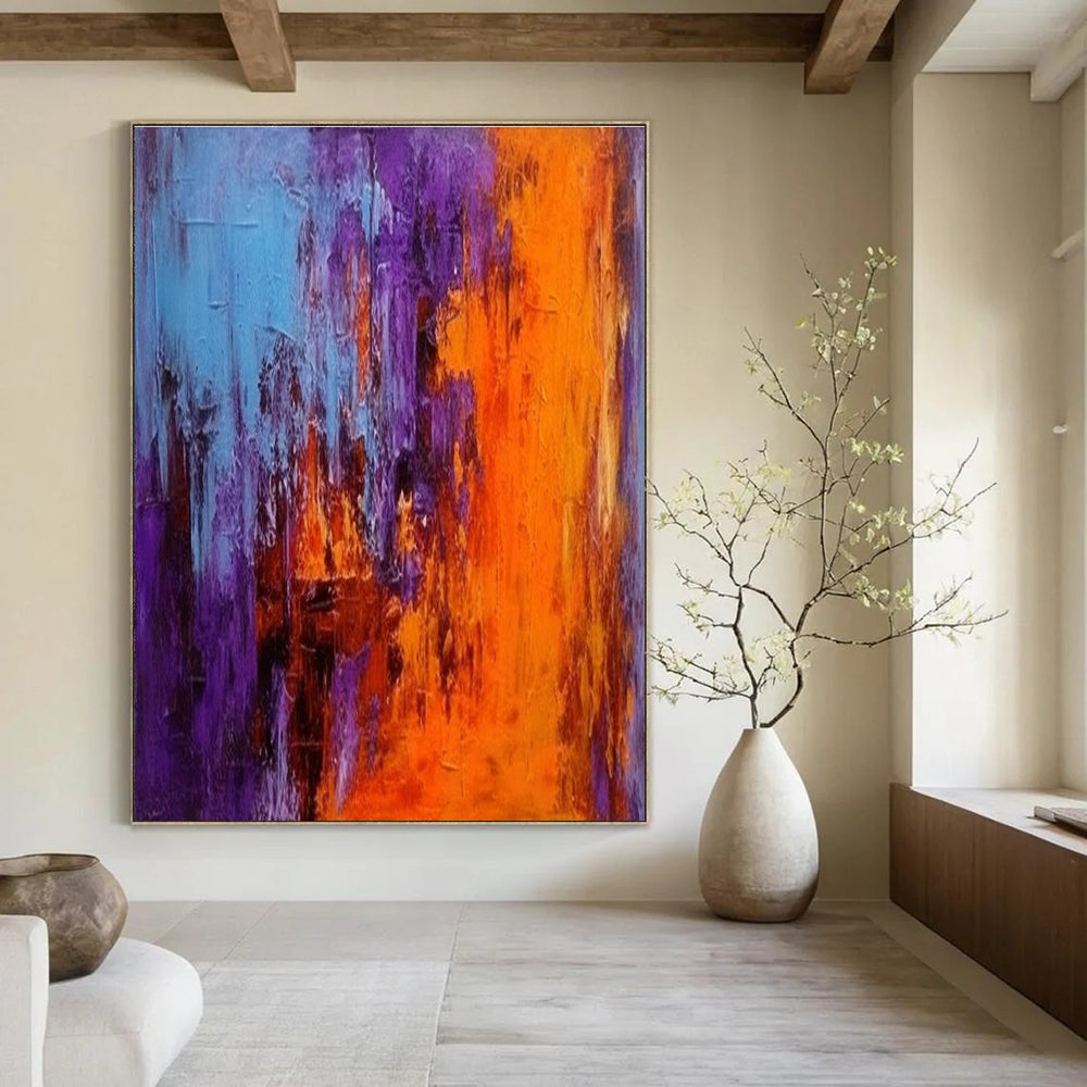 Vivid Color Drip Abstract Painting for Creative Studio Lounges HENG075