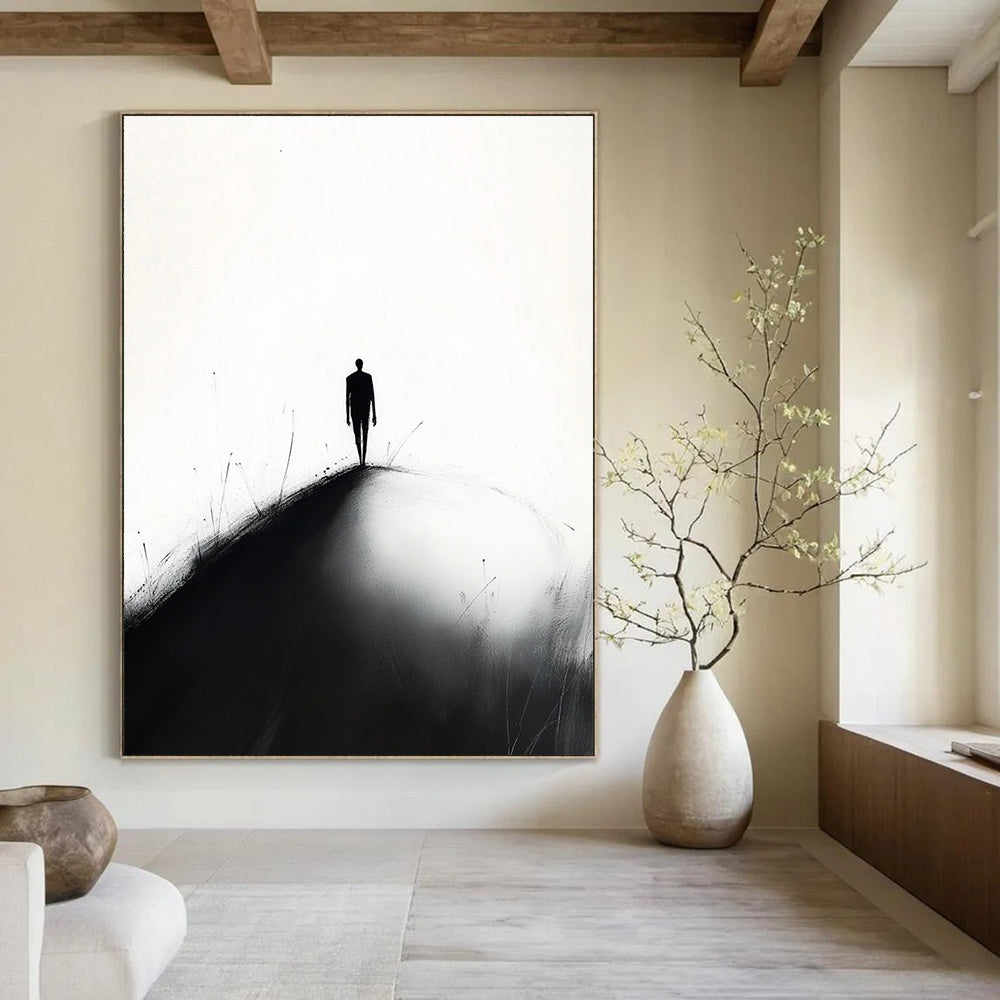 Silhouette on a Path Thought - Provoking Abstract Painting GAB1393