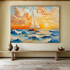 Sailboat at Sunset - Nautical Beauty on Canvas ABS011
