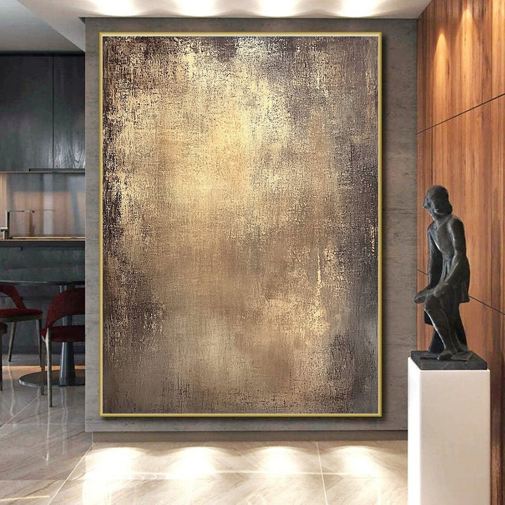 Gold Textured Surface Abstract Painting with Subtle Luxury WINK135