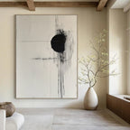 Black and White Minimalist Abstract Painting for Contemporary Art Spaces GAB1048