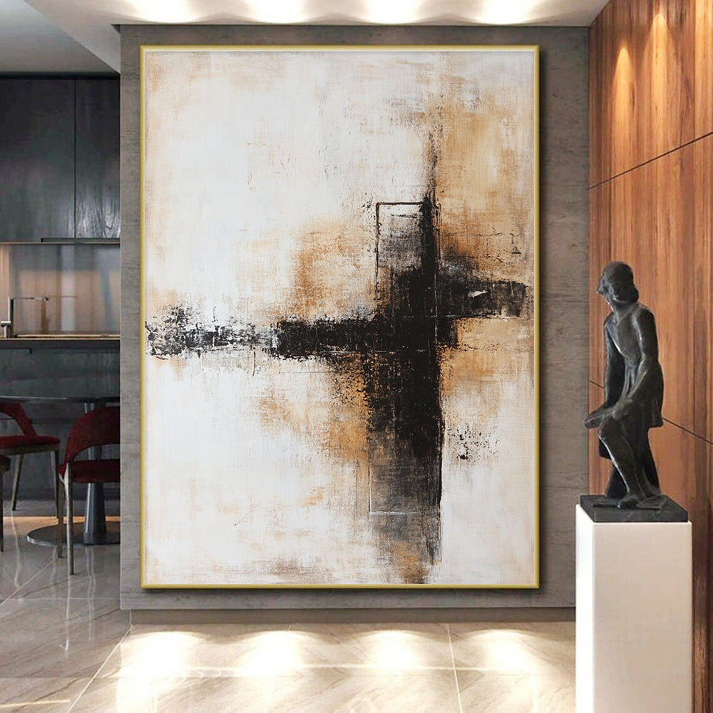 Cross - Shaped Abstract Painting with Understated Drama WINK339